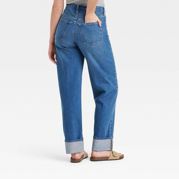 Universal Thread Women's Mid-Rise Baggy Jeans Clas Vintage Light Dark Wash - Picture 2 of 3